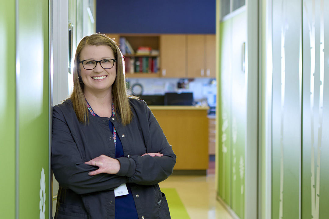 Pediatric nurse on the pediatric floor