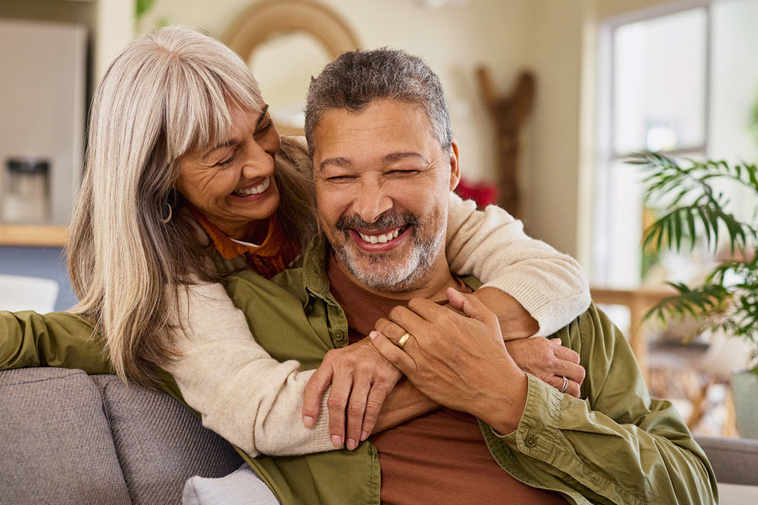 Senior couple laughing together